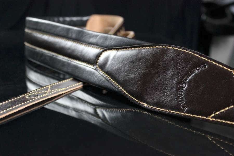 Walker & Williams C-21 Premium Brown Padded Leather Guitar Strap | SKU: WW-C21-BRN