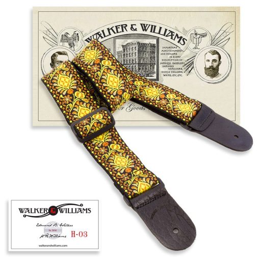 Walker & Williams H-03 Vintage Series Psychedelic Sun Woven Hippie Strap with Leather Ends