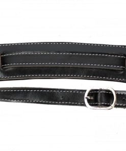 Walker & Williams Vintage Slash Strap Premium Black Leather Extra Long Up To 61