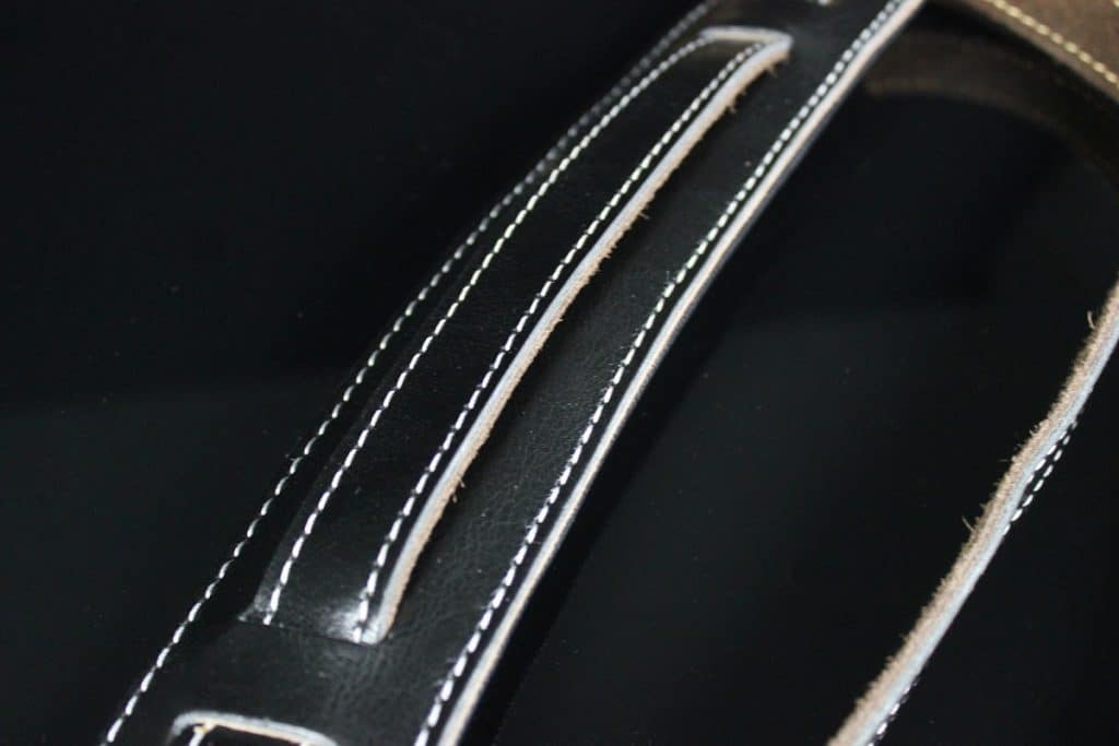 Walker & Williams Vintage Slash Strap Premium Black Leather Extra Long Up To 61" | SKU: G-02-GLS-BLK