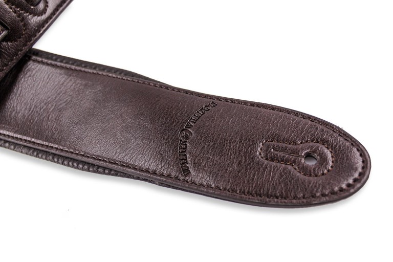thumbnail image 2 of Walker & Williams F-12-C Cognac Brown Gator Guitar Strap | 3" Wide Padded Leather | USA Made 2 of 5