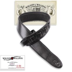 Walker & Williams G-26 Semi-Gloss Black Bullnose Padded Strap with Glovesoft Back