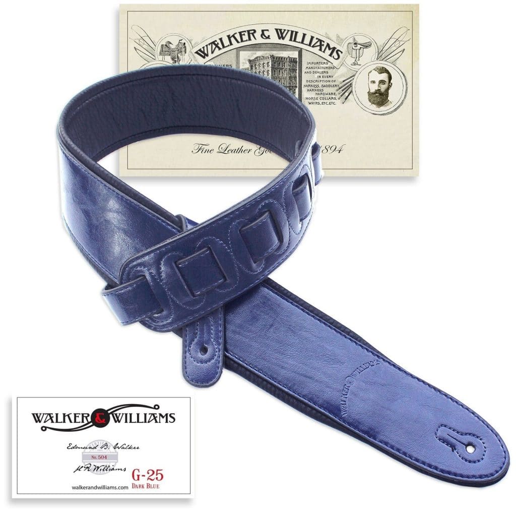 Walker & Williams Red Ruby Slipper Guitar Strap - Glitter Bomb Padded Strap For Electric & Acoustic