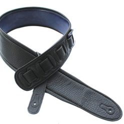 Walker & Williams G-25 Dark Blue Guitar Strap with Padded Glove Leather Back