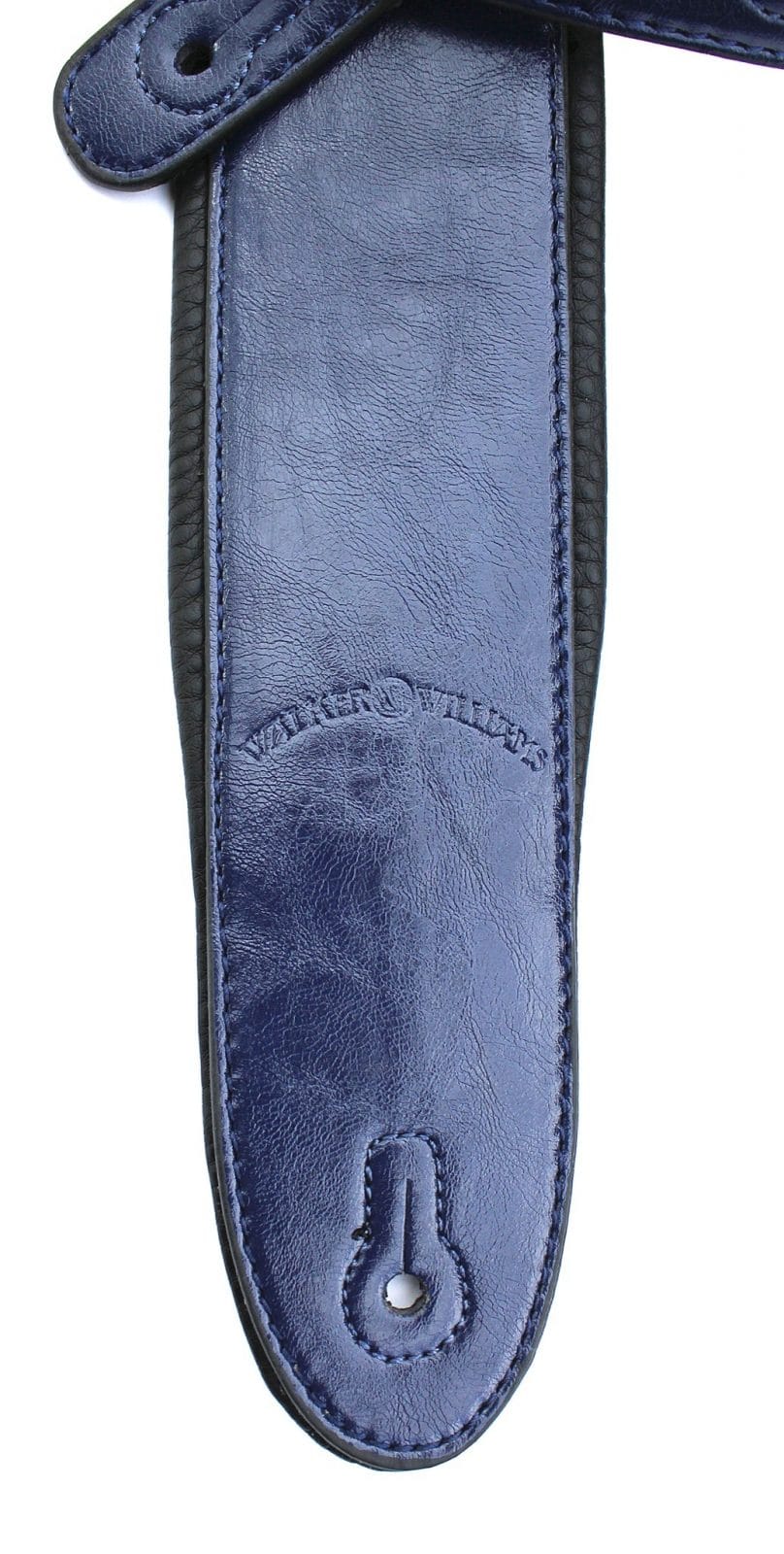 Walker & Williams G-25 Dark Blue Guitar Strap with Padded Glove Leather Back