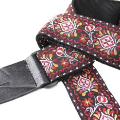 Walker and Williams H-22 Vintage Series Red Hendrix Hootenany Woven Hippie Strap with Leather Ends