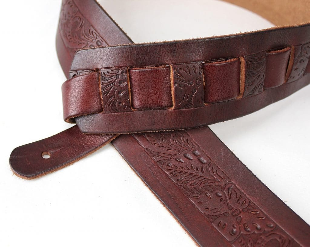 Walker & Williams SP-21 Tooled Mahogany Carving Leather Strap