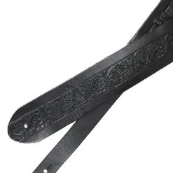 Walker & Williams SP-23 Tooled Black Carving Leather Strap