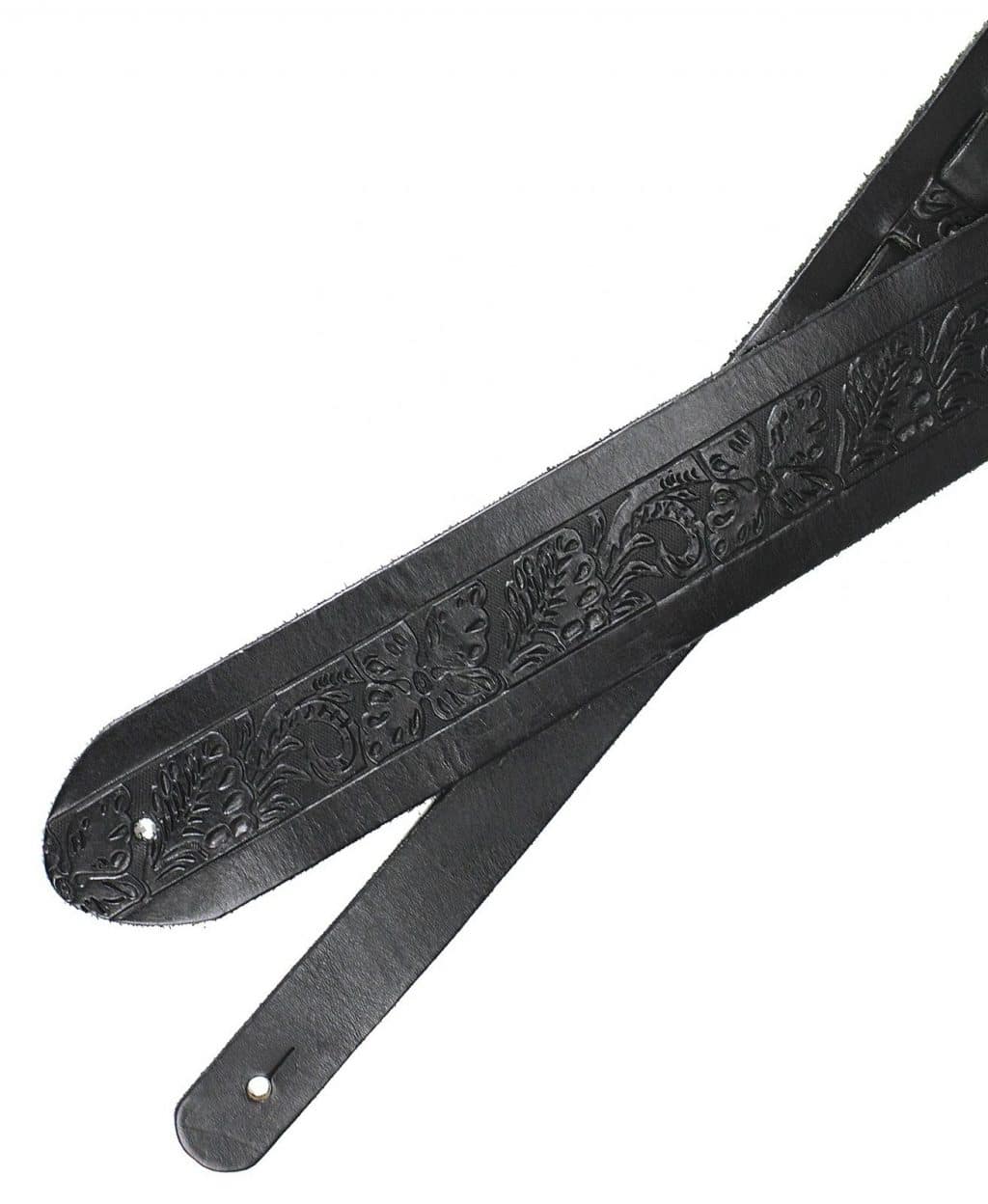 Walker & Williams SP-23 Tooled Black Carving Leather Strap