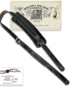 Walker & Williams C-19 Rockabilly Strap Soft Black Leather Extra Long