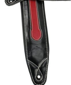 Walker & Williams C-34 Black and Red Double Padded Premium Leather Strap