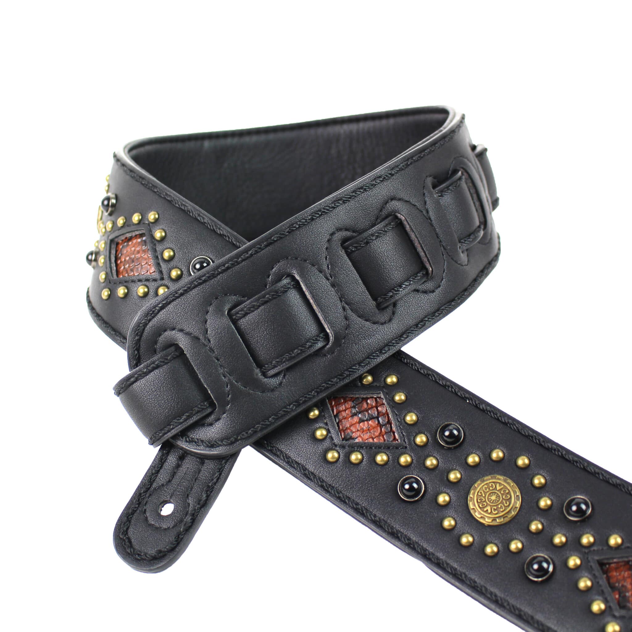 GTR-20-BB Sedona Special Black Padded Strap With Studs & Rivets 